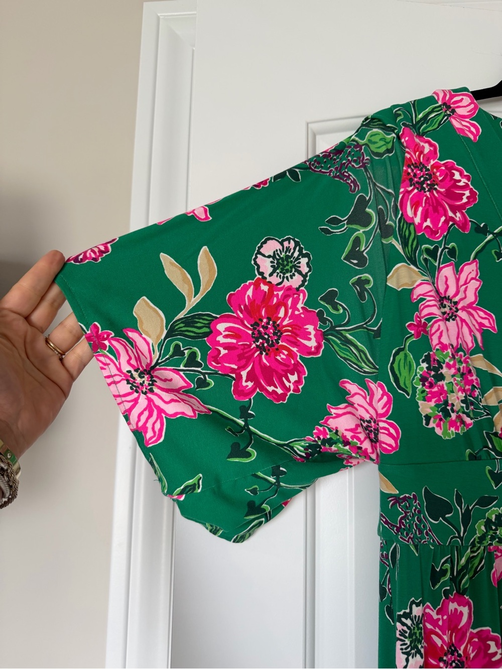 Lilly Pulitzer Roselle Maxi Dress Green & pink sz 16 - Picture 2 of 4